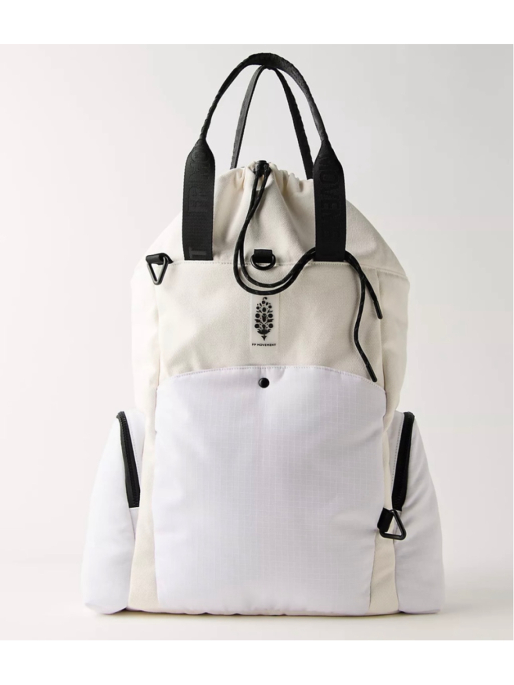 New Free People Movement Matchpoint Convertible Black & White Tote